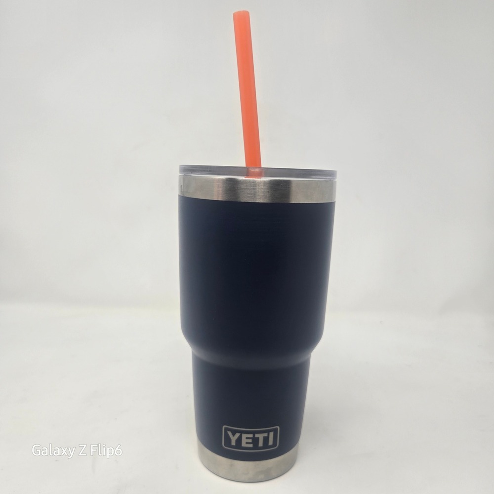 YETI Rambler 30 oz Tumbler Navy Blue Bosch Service Logo Stainless Steel Cup Lid